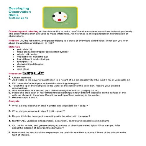 Developing observation skills