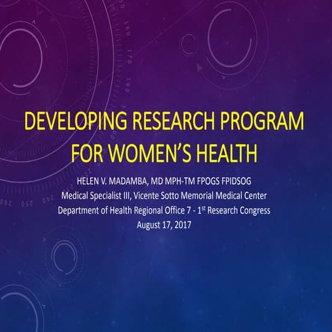 Developing Research Program for Women’s Health