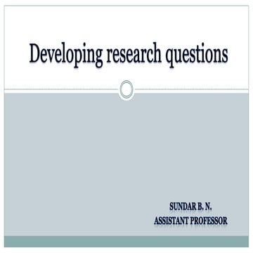 Developing Research Question