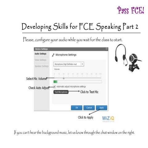 Developing skills for fce speaking part 2