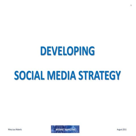 Developing social media marketing strategies