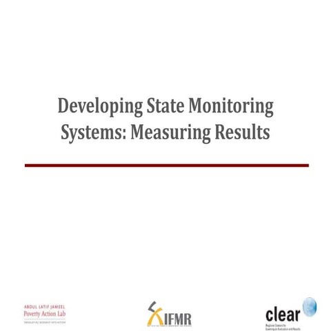 Developing State Monitoring Systems