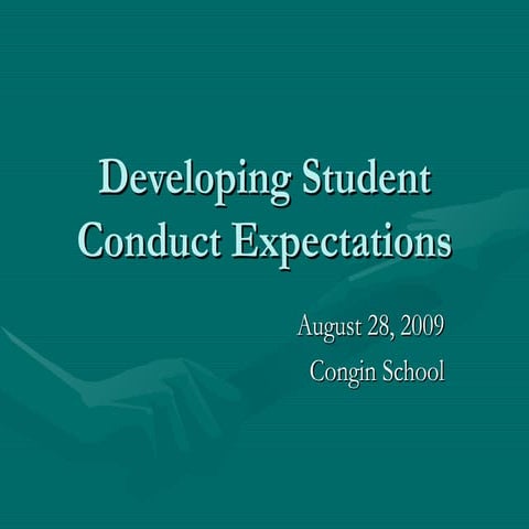 Developing Student Conduct Expectations