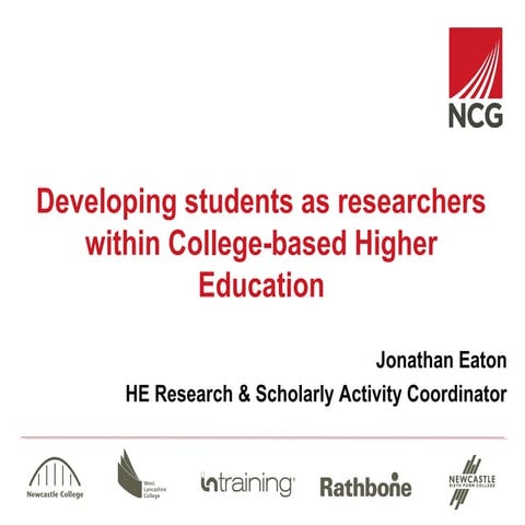 Developing students as researchers within College-based Higher Education