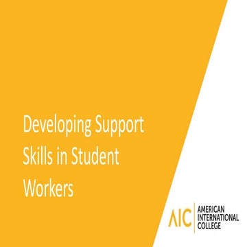 Developing Support Skills in Student Workers