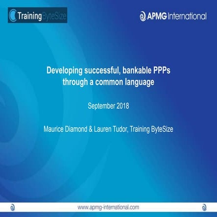 Developing successful, bankable pp ps through a common language