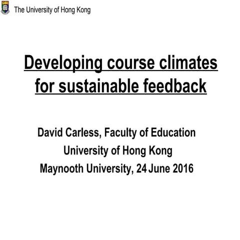 Developing sustainable feedback 