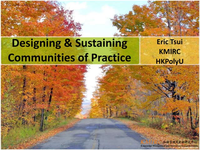 Developing  & sustaining communities of practice