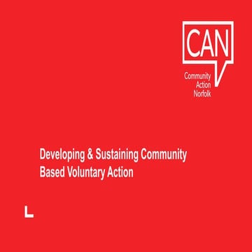 Developing & sustaining community based voluntary action 