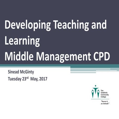 Developing teaching and learning