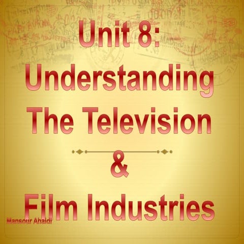 Developing technologies in tv and film unit 8