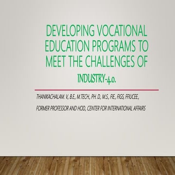 Developing vocational education programs to meet the demands e