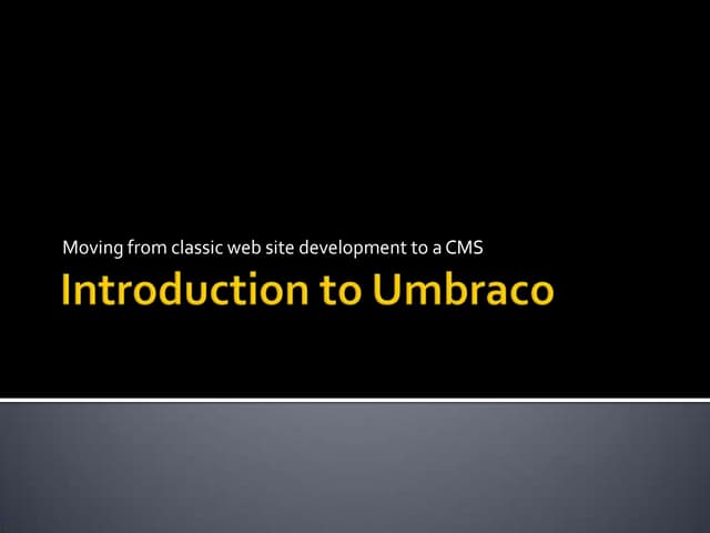An Introduction to Umbraco