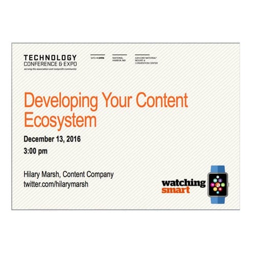 Developing your content ecosystem