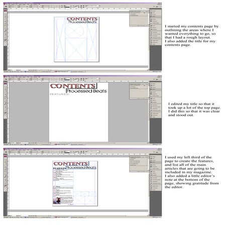 Contents Page Development