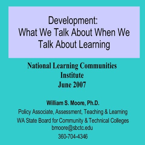 Development And Learning June07