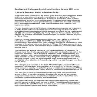Development Challenges, South-South...