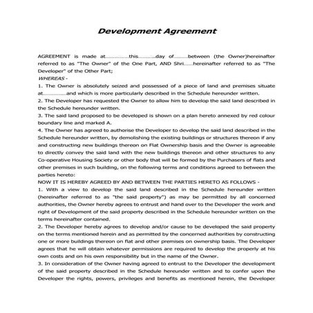 DEVELOPMENT AGREEMENT 