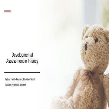 Developmental Assessment in Infancy