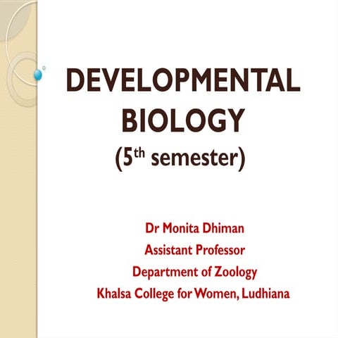 general description regarding Developmental Biology | PPTX