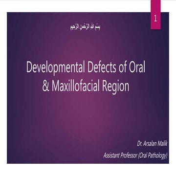 Developmental defects of oral &amp; maxillofacial region