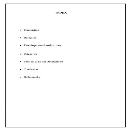 Developmental milestones