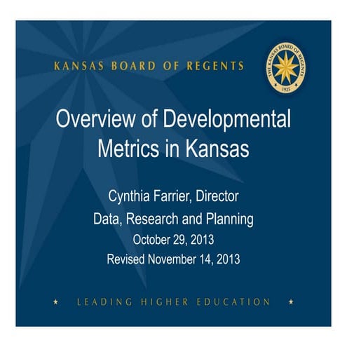 Developmental Education in Kansas and the Nation