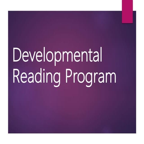 Developmental reading program