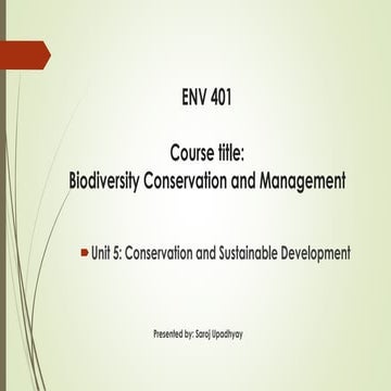 Nexus Between Development and biodiversity conservation