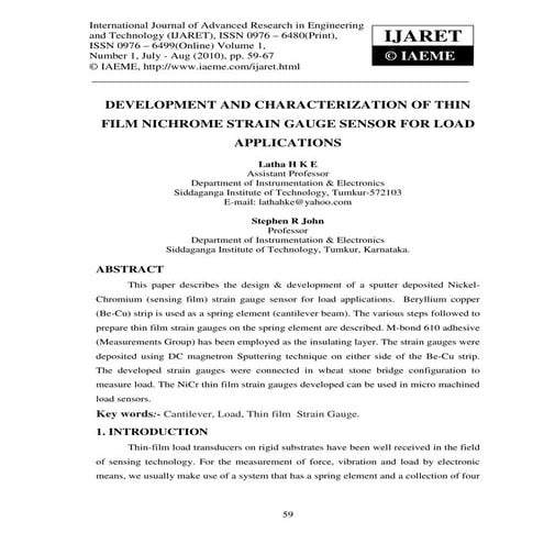 Instrumentation Lab. Experiment #7 Report: Strain Measurements 2 | DOCX
