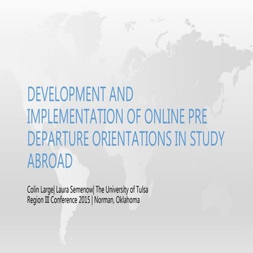 Development and Implementation of Online Pre-Departure Orientations in Study ...