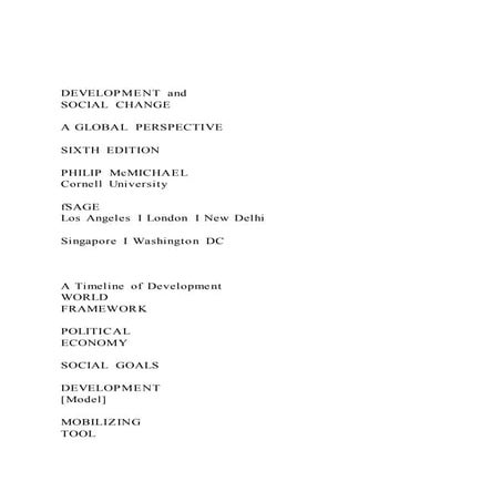 DEVELOPMENT and SOCIAL CHANGE A GLOBAL PERSPECTIVE S