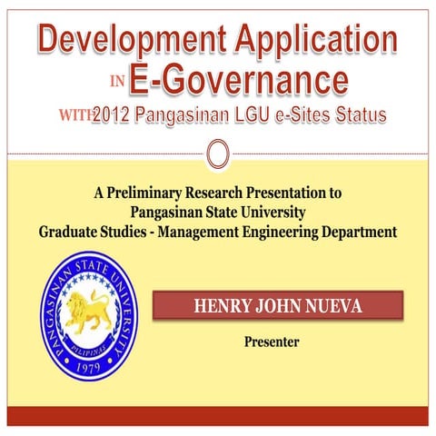 Development Application in E-Governance 