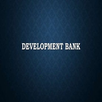 DEVELOPMENTAL BANKS