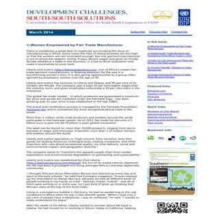 Development Challenges, South-South...