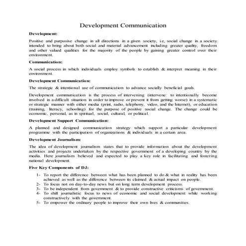 Development communication | DOCX | Science
