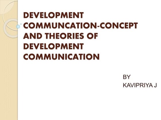 Development media theory (Mass communication theory) | PPT