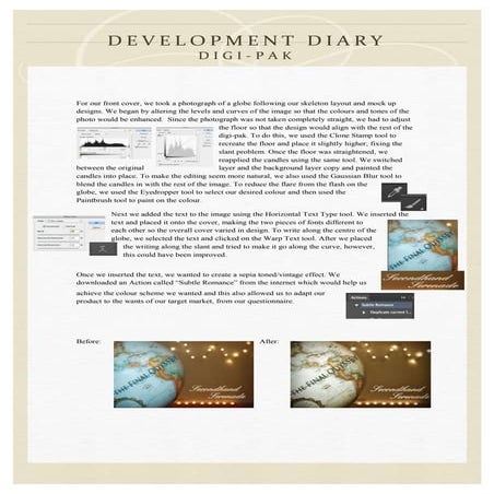 Development diary   digi pak
