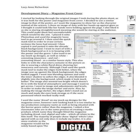 Magazine Development Diary