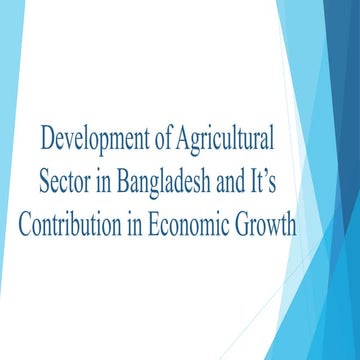 Development of agricultural sector in bangladesh and its contribution ...