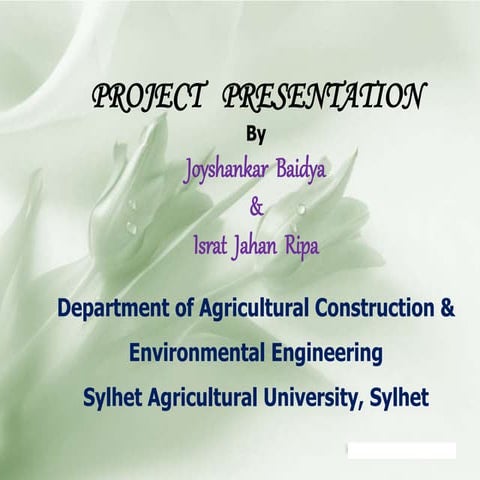 Development of a road network plan for sylhet agricultural university ...