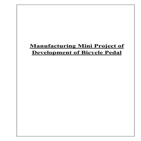 Development of bicycle pedal part I