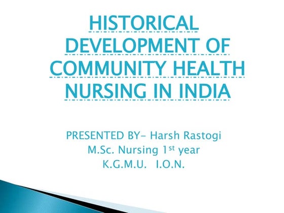 Development of COMMUNITY HEALTH NURSING in India