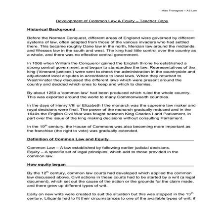 Development Of Common Law