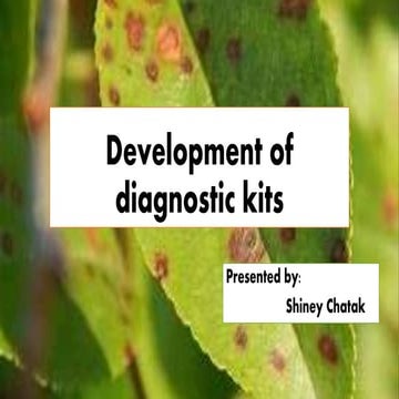 Development of diagnostic kits