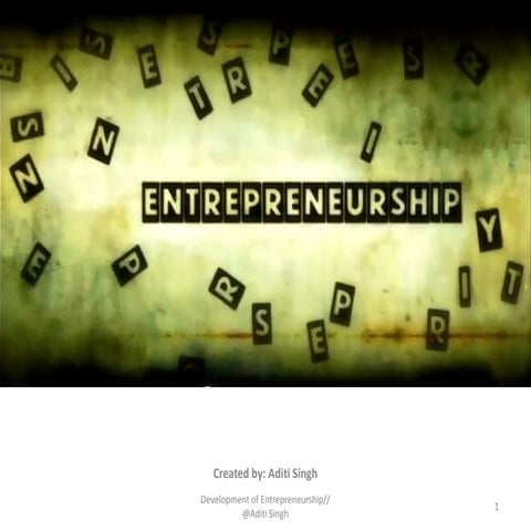 Development of entrepreneurship
