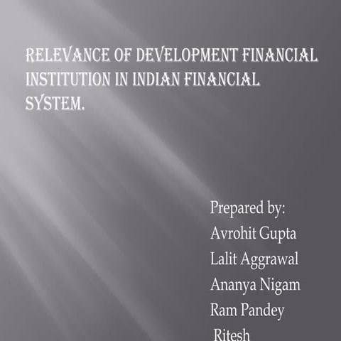 Development of financial institution