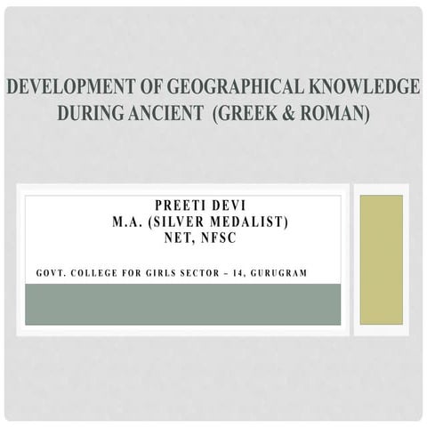 Development of geographical knowledge during ancient  (Greek)