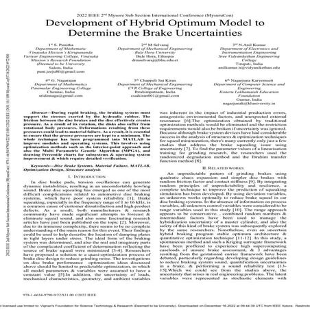 Development of Hybrid Optimum Model to Determine the Brake Uncertainties