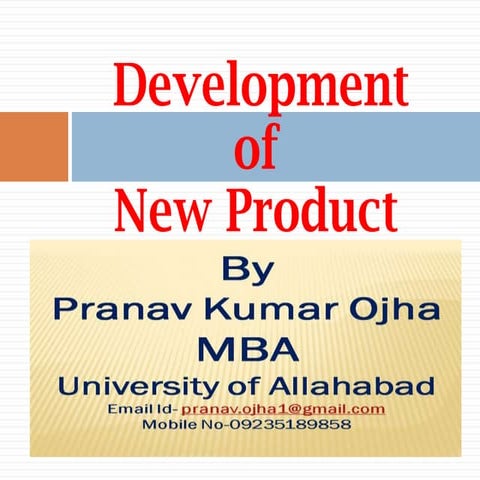 Development of new product